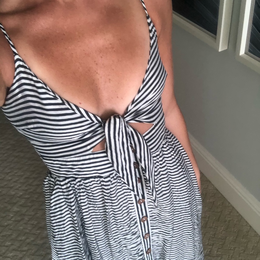 Etiquette striped midi dress